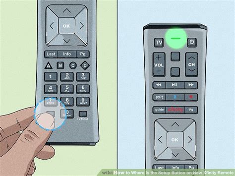 where is setup button on xfinity remote.
